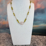 Peridot, rose quartz necklace Zhanna Jewelry