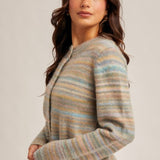 Color Blend Cardigan Sweater, Hem and Thread