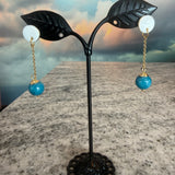 Larimar and Mother of Pearl earrings, Zhanna Jewelry