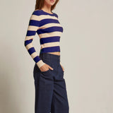 Lia Striped Knit Top, Crescent