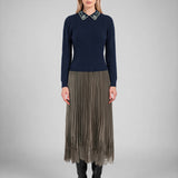 Current Air - Embellished Cable Knit Sweater