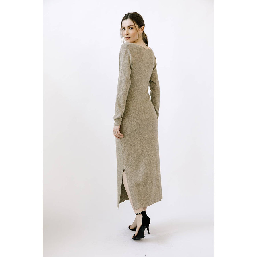 STORIA - HEATHERED KNIT MIDI DRESS