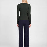 Current Air - Ribbed Knit Scallop-Neck Top