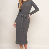 FLYING TOMATO - knit midi dress  Heather Grey
