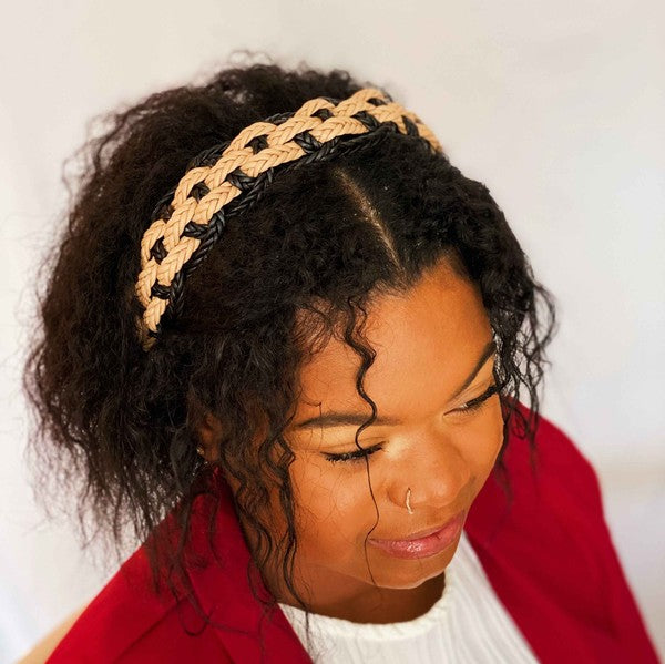 Vegan Leather Braided Headband, Ellison & Young