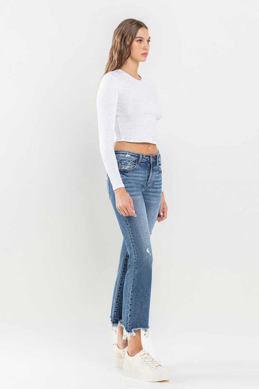 Lovervet Mid Rise Frayed Hem Jeans (online only)