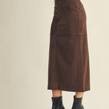 Mustard Seed - BACK SLIT SUEDE SKIRT