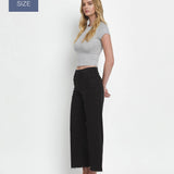 VERVET by FLYING MONKEY - PLUS SIZE HIGH RISE CROP WIDE LEG JEANS