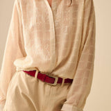Q2 - Ivory Chiffon Shirt with Sequin Detail
