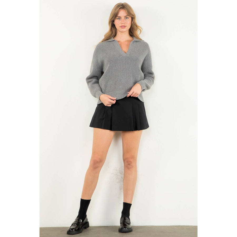 THML - Collared Knit Sweater