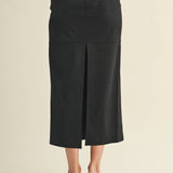 Mustard Seed - BACK SLIT SUEDE SKIRT