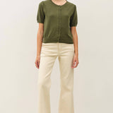 Be Cool - POINTELLE SHORT SLEEVE CARDIGAN