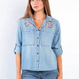 Billy T - Summer Petal Embroidered Shirt