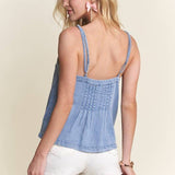 ADORA LA - CHAMBRAY PINTUCK TANK TOP