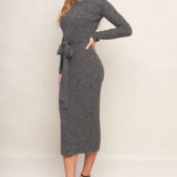 FLYING TOMATO - knit midi dress  Heather Grey