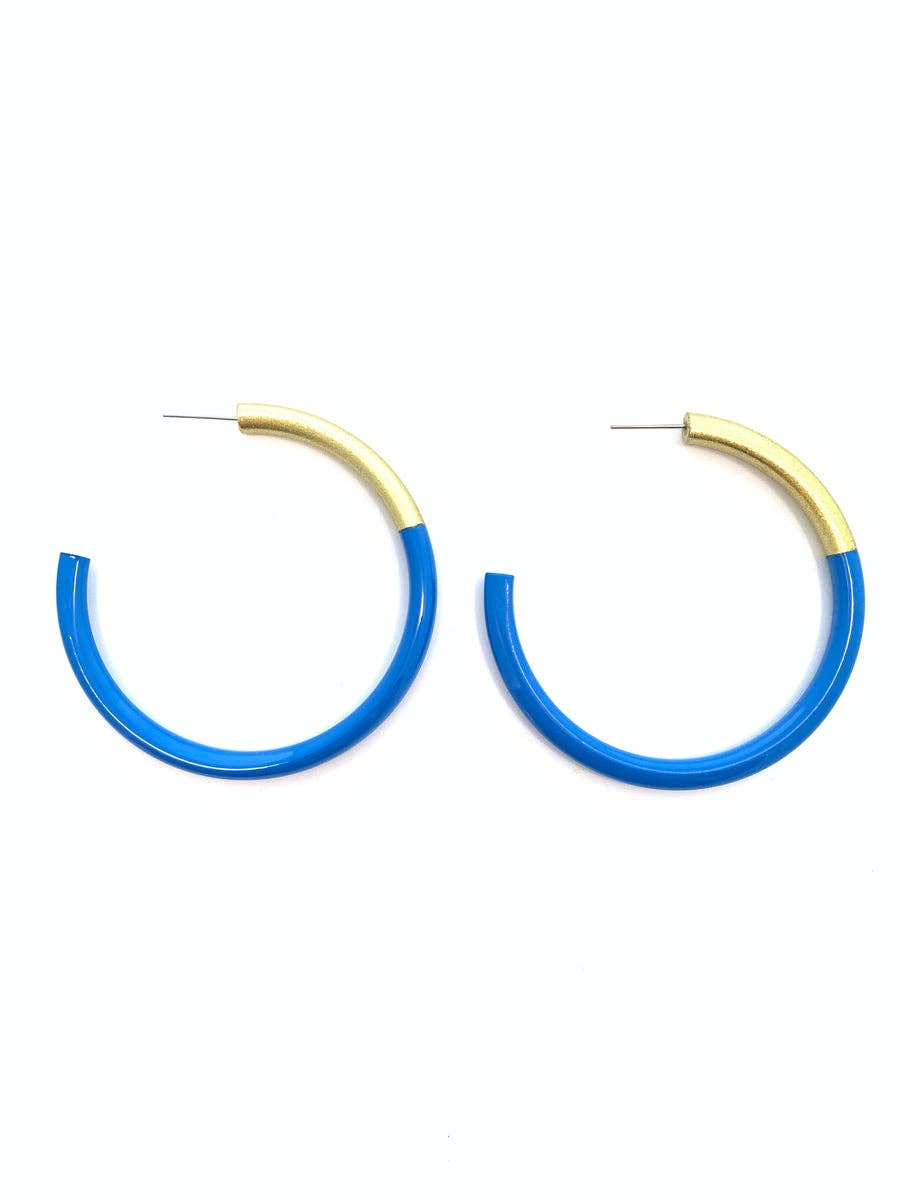 Accessory Jane - Lg Liz Hoops in Royal Blue