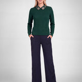 Current Air - Embellished Cable Knit Sweater