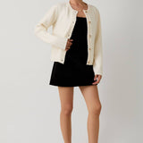 Sunday Edition by LE LIS - Round Neck Scallop Edge Sweater Cardigan