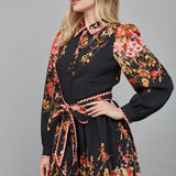 Floral Waist Sash Mini Dress, FATE