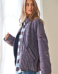 Washed Soft Comfy Quilting Zip Closure Jacket (Various colors), Davi & Dani