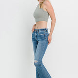Vervet by Flying Monkey Mid Rise Distressed Cropped Flare Jeans (online only)