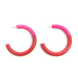 Accessory Jane - Color Block Hoop med Earrings in Hot Pink/Red