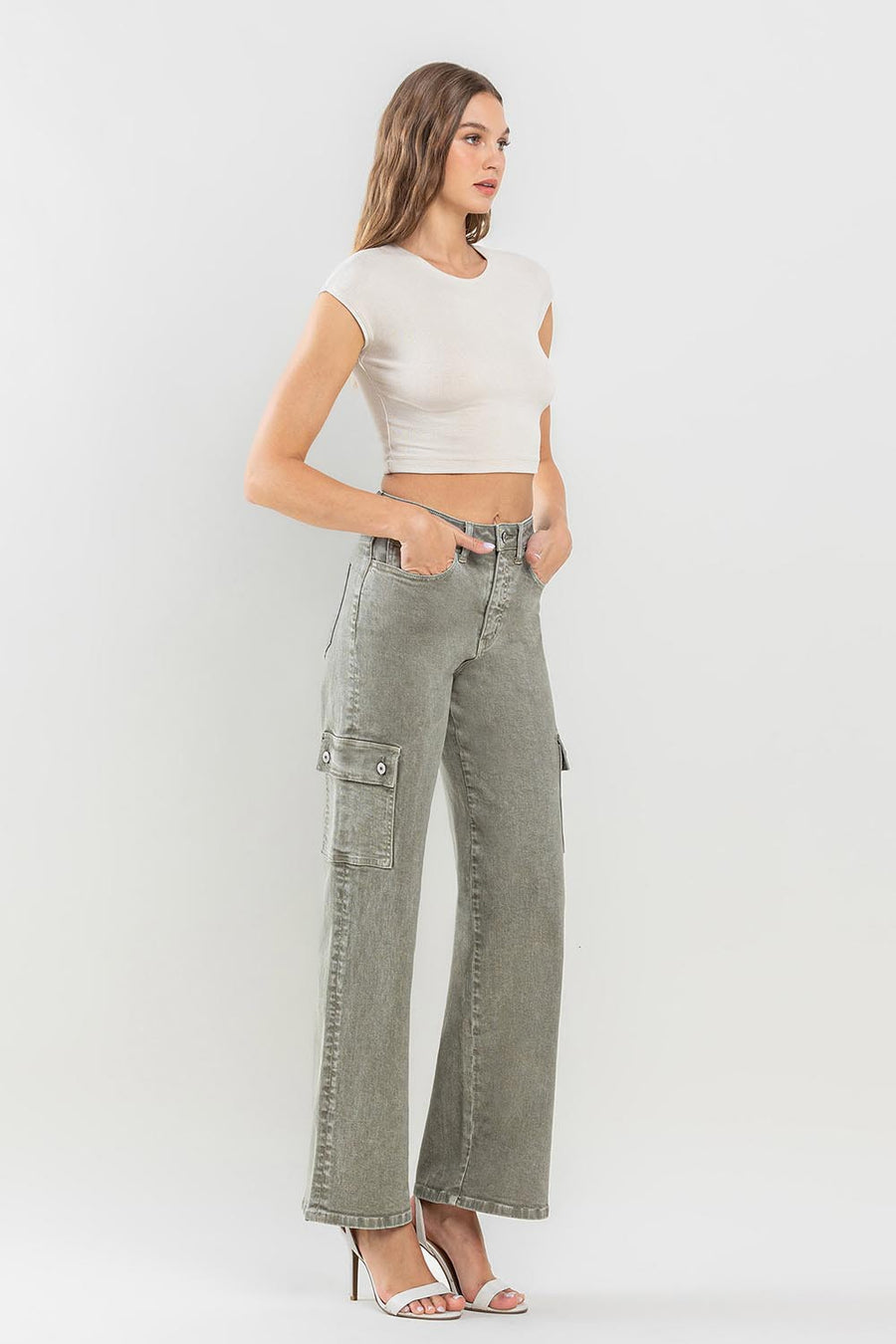 Vervet by Flying Monkey 90's Super High Rise Cargo Jeans (online only)