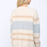 PREORDER: Color Block Stripe V-Neckline Cardigan, FATE