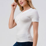 Hashttag - Short Sleeve Henley Top