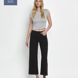 VERVET by FLYING MONKEY - PLUS SIZE HIGH RISE CROP WIDE LEG JEANS