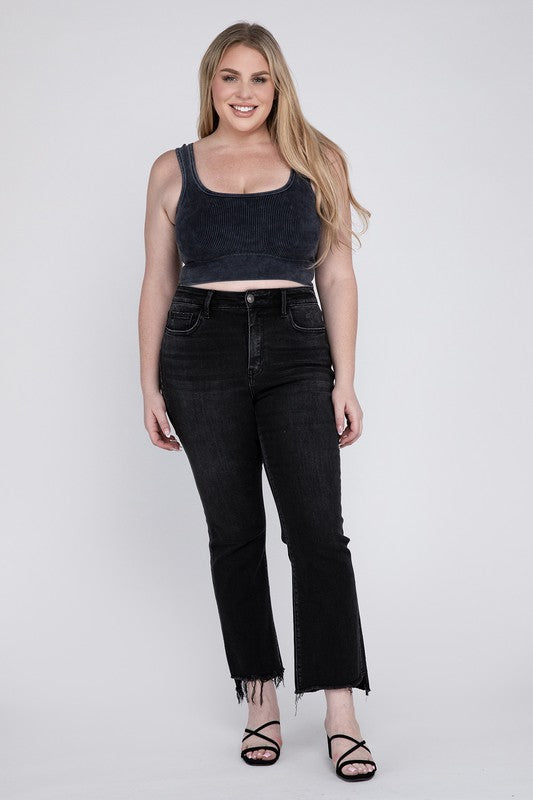 Plus Size High Rise Crop Flare Jeans, Vervet by Flying Monkey