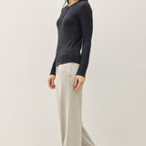 Be Cool - Modal Classic Ribbed Longsleeve Henley Basic Top
