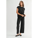 FUN2FUN - WIDE LEG PONTE KNIT PANTS