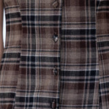 STORIA - BROWN & BLACK PLAID BUTTON-FRONT MIDI DRESS