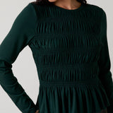 Sunday Edition by LE LIS -Round Neck Long Sleeve Smoked Top