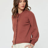 Current Air - Pointelle Button Up Long Sleeve Sweater Cardigan