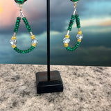 Malachite & quartz loop earrings, Zhanna Jewelry