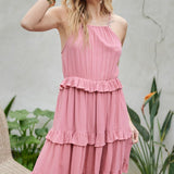 SOLID RUFFLE SLEEVELESS MINI DRESS, Davi & Dani