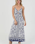 ANGIE - PRINTED MAXI  DRESS WITH CUTOUT