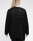 Ribbed Knit Open Front Cardigan (Various Colors), eesome (Plus Only)