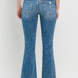 Vervet by Flying Monkey Mid Rise Distressed Cropped Flare Jeans (online only)