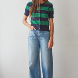 By Together Cable Knit Button Down Short Sleeve Cardigan Top