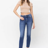 Vervet by Flying Monkey - Plus Size High Rise Cropped Slim Straight Jeans