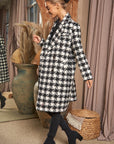 Textured Knit Tweed Double Button Coat Jacket, Davi & Dani