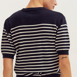 Olivia Stripe Short Sleeve Sweater Top, Crescent