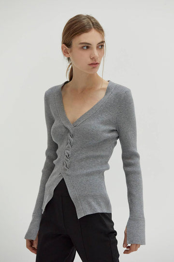 Crescent  - Jamie Front Twist Sweater Top