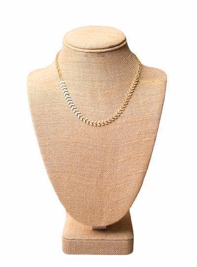 Swara Jewelry LLC - Chevron silver Plated Necklace