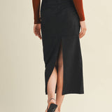 Mustard Seed - BACK SLIT SUEDE SKIRT