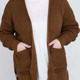 Waffle Open Cardigan Sweater, Various Colors, Zenana (Plus size only)