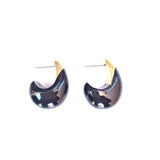 Accessory Jane - Lacquered Teardrop Earrings in Black